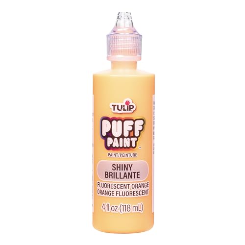 TULIP Dimensional Paint, Neon Orange 4 Fl Oz - color: SHINY FLUORESCENT ORANGE, size: 4 Fl Oz (Pack of 1)