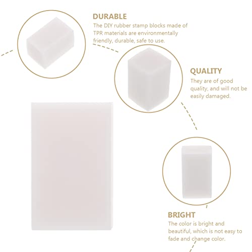 TEHAUX 4pcs Rubber Carving Blocks for DIY Stamp Crafts Soft Rubber Stamps for Printmaking Engraving Art Projects Hobbyists and