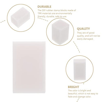 TEHAUX 4pcs Rubber Carving Blocks for DIY Stamp Crafts Soft Rubber Stamps for Printmaking Engraving Art Projects Hobbyists and