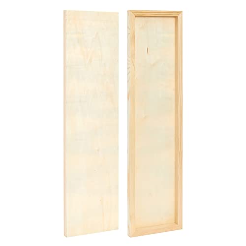 Bright Creations Unfinished Wood Panels for Panel Painting & Blank Canvas - Cradle Boards for Porch Sign Blanks - Long Wood Boards for Crafts & Wall Decor - 6 x 23 x 0.84 in, Pack of 4