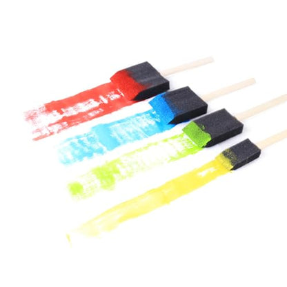 Twenty Pcs Sponge Paint Brush Set Assorted Sizes Wood Handle Foam Brushes for Painting Staining Varnish Craft - size: 2.5cm diameter