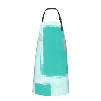 KKdskkds Tribal Boho Geometric Multi-Purpose Adjustable Waterproof Apron With Pocket For Men Women - color: Teal Grey Painting