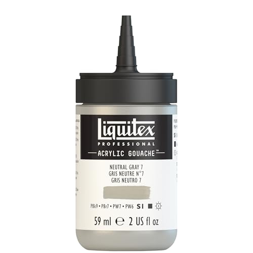 Liquitex Professional Acrylic Gouache, 2-oz (59ml) Bottle, Neutral Grey 7 - color: Neutral Grey 7
