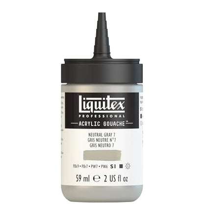 Liquitex Professional Acrylic Gouache, 2-oz (59ml) Bottle, Neutral Grey 7 - color: Neutral Grey 7