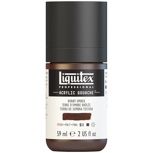 Liquitex Professional Acrylic Gouache, 2-oz (59ml) Bottle, Burnt Umber - color: Burnt Umber