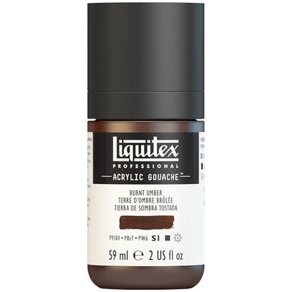 Liquitex Professional Acrylic Gouache, 2-oz (59ml) Bottle, Burnt Umber - color: Burnt Umber