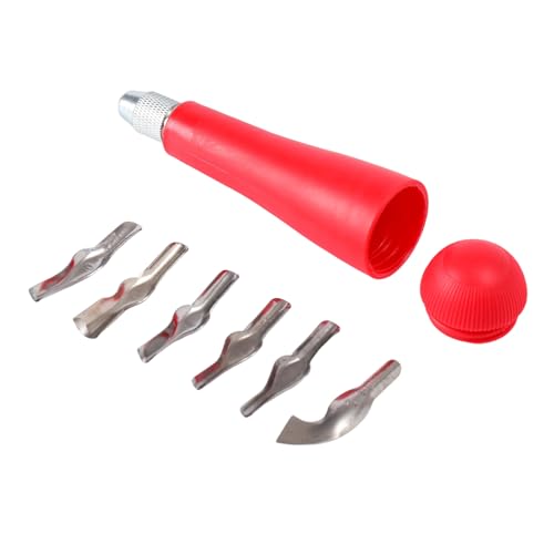 Heavy Duty Professional Woodcut Engraving Tool Set With Multiple Blade Size For Artists And Printmakers Detailed Carving - color: Burgundy