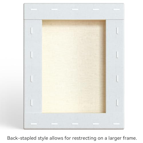 PHOENIX 8x10 Inch 4 Pack Artist Canvas - Small Stretched Canvases for Painting - 3/4 Inch Profile, 100% Cotton 11 Oz. Gesso Primed White Blank Professional Canvas Oil & Acrylic Paints - size: 8"x10" / 4 PACK, style: Traditional