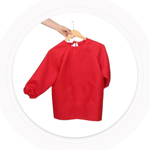 2pcs Long Sleeve Waterproof Painting Aprons with Pocket, Comfortable Polyester Material, Stain Prevention for Cooking and Art Activities, Full Coverage Aprons