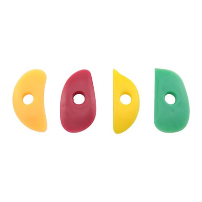 TAODAN 4PCS Pottery Tool Set 3.94x2.05inch Oval Silicone Sheets Clay Sculpture Repair Painting Utensil for DIY Smooth Shape Engraving