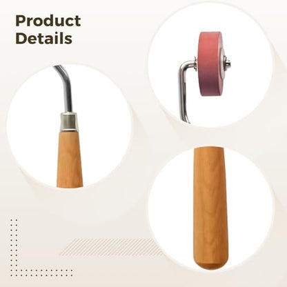 Ink Roller Set: 3 Rubber Brayers with Wooden Handles (Widths: 0.39, 0.79, 1.18) - Professional Tools for Linocut, Block Printing, and Art Projects