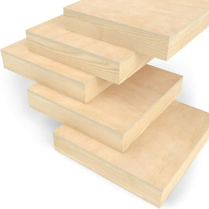 Arteza Wooden Canvas Board, 8x8 Inch, Pack of 5, Birch Wood, Cradled Artist Wood Panels for Painting, Encaustic Art, Wood Burning, Pouring, Use with Oils, Acrylics - size: 8x8 Inch