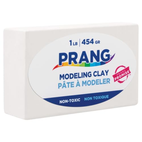 Prang Modeling Clay, White, 1 lb. Block, Case of 12 Blocks, 192 oz. Total | Pliable, Non-Hardening, Non-Staining, Easy Clean-Up, Perfect for Preschool and Elementary Aged Children - color: White, size: 1 lb. (Pack of 12)