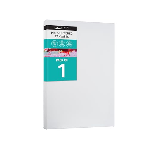 PIXY CANVAS Value Pack of 1 Stretched Canvas 9x18 inch, 1-1/2 (1.5) inch deep for Your Paintings/Artwrok/Wall Art/Wall Decor (Pack of 1 Canvas, 9 x 18 inch, Portrait) - size: 9 x 18 inch, style: Pack of 1