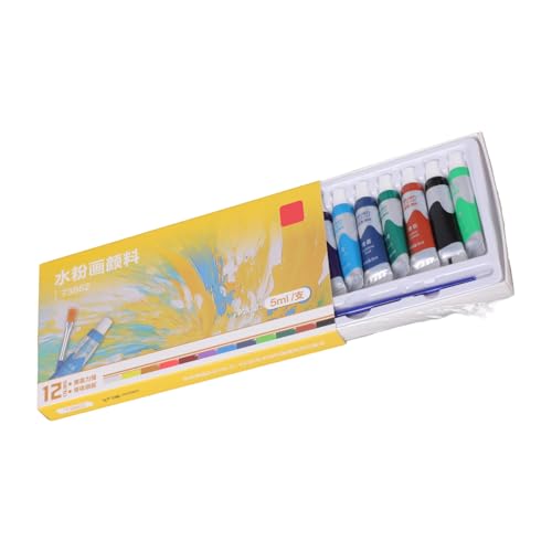 Gouache Pigment Tubes (5ml / Tube) 12 Color Gouache Painting Color Water-Based Paint for Art Painting Grade