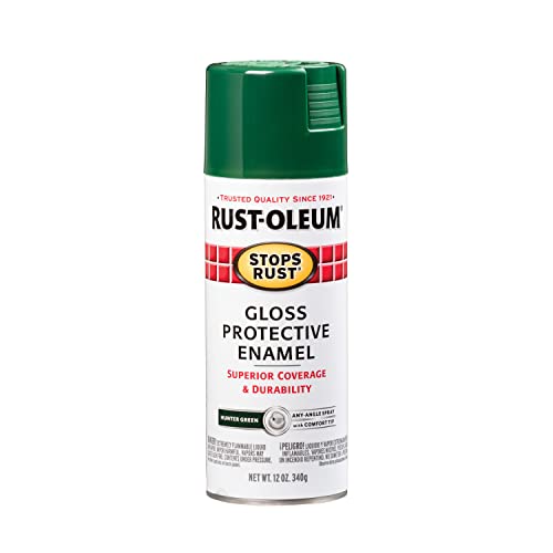 Rust-Oleum 7738830 Stops Rust Spray Paint, 12 oz, Gloss Hunter Green - color: Gloss Hunter Green, size: 12 Ounce (Pack of 1)