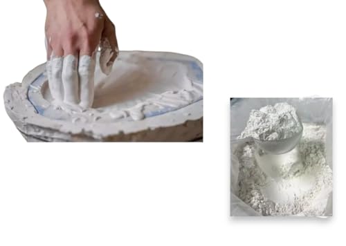 Casting Stone Powder - White Pourable Stone - Ideal for Molding, Sculpting, Pottery, Magnets, Fine Art, and Crafts - 5 lbs - Includes Scoop - No Vibration Needed - Bubble Free - Mix & Pour - Plaster