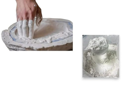 Casting Stone Powder - White Pourable Stone - Ideal for Molding, Sculpting, Pottery, Magnets, Fine Art, and Crafts - 5 lbs - Includes Scoop - No Vibration Needed - Bubble Free - Mix & Pour - Plaster