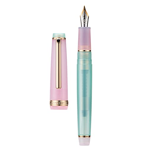 3 Piece Jinhao 82 Fountain Pen Elegant Mixed Macaron Fine Point Gold Trim Pen with Converter Set - color: Mixed Macaron Gold Trim, style: Fine Nib