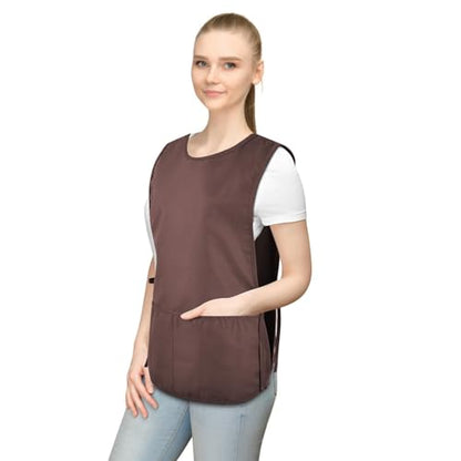 TFTAFAN Cobbler Apron Unisex Waterproof Apron with 2 Deep Pockets Art Smock for Painting Cleaning Artiest Apron work kitchen - color: Coffee