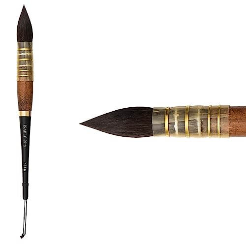 Isabey Vintage Siberian Blue Squirrel Brush, Quill Mop, 8, Natural - size: 8