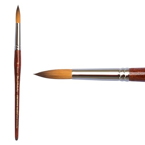 Creative Mark Mimik Kolinsky Watercolor Brush - # 14 Round - Short Handle Synthetic Paint Brush - Handmade in Germany - Synthetic Sable Paint Brushes for Professional Artists - Animal-Friendly - size: 14