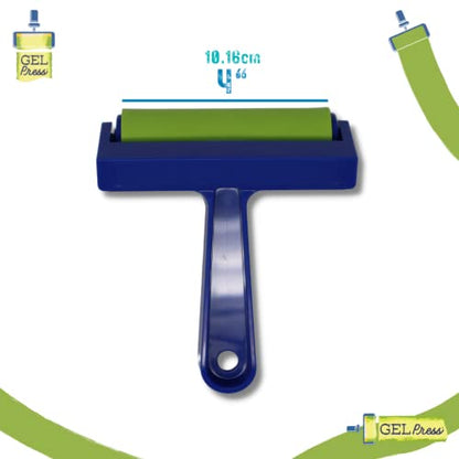 4-Inch Gel Press Rubber Brayer - for Printmaking, Scrapbooking, Paper Crafts, Home Decor & More - Blue & Green - size: 4-Inch BLUE