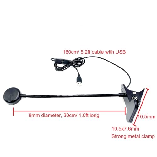 5W Gooseneck UV Light for Resin Curing, 395-405nm LED UV Curing Lamp with 12" Flexible Arm & Steel Clamp for Resin Molds, Jewelry Making, DIY Crafts, Gel X Nails, Nail Polish