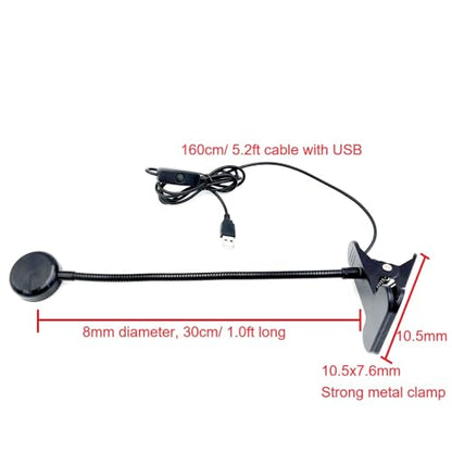 5W Gooseneck UV Light for Resin Curing, 395-405nm LED UV Curing Lamp with 12" Flexible Arm & Steel Clamp for Resin Molds, Jewelry Making, DIY Crafts, Gel X Nails, Nail Polish