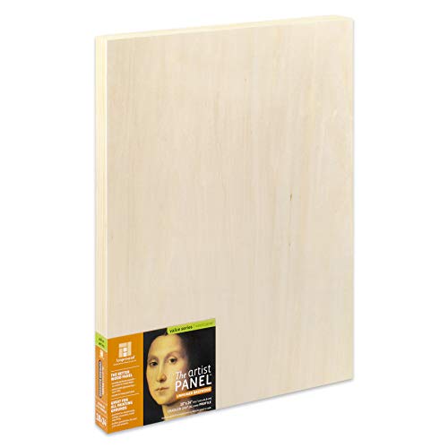 Ampersand Art Supply Unprimed Basswood Artist Panel, 1-1/2" Cradled Profile, 18"x24" - size: 18"x24", style: 1-1/2" Cradled
