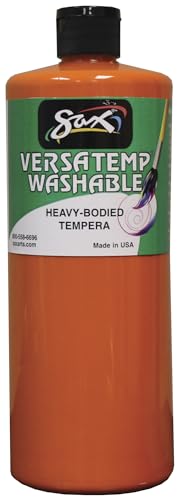 Sax Washable Versatemp Heavy Bodied Tempera Paint, Orange, 1 Quart
