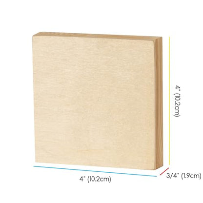 MEEDEN Unfinished Wood Canvas Board: 3/4” Deep 4x4” Wooden Canvas Panel Pack of 6 - Blank Cradled Wood Art Board for Painting - size: 4"x4"- 6 Pack