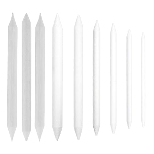Double-Ended Blending Stumps & Tortillions Set, Paper Sketching Tools for Artists, 3 or 9 Pack, Soft Compressed Paper - color: 9 pieces of paper an