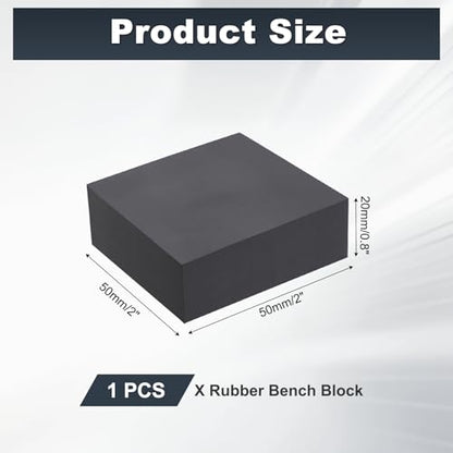 HARFINGTON Rubber Bench Block 2"x2"x0.8" Black Rubber Stamping Block Square Anti Vibration Pads for Jewelry Making Hammering Shaping Chasing Flattening Metals - size: 2"x2"x0.8"