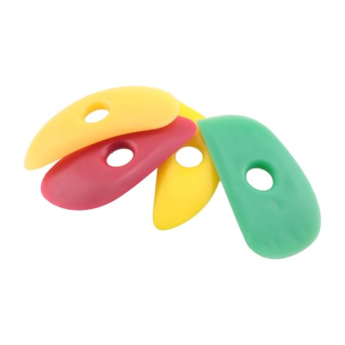 TAODAN 4PCS Pottery Tool Set 3.94x2.05inch Oval Silicone Sheets Clay Sculpture Repair Painting Utensil for DIY Smooth Shape Engraving