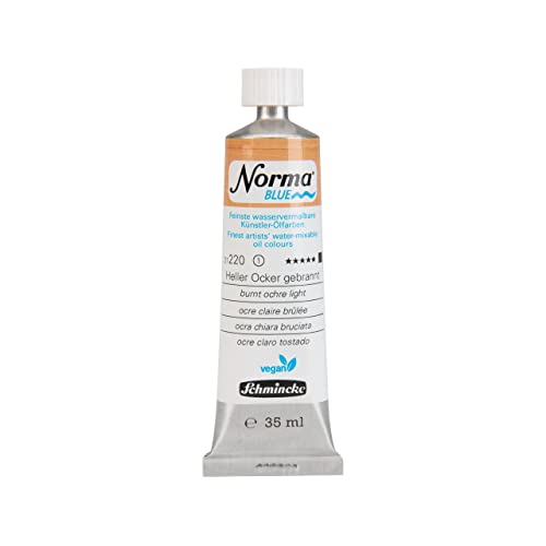 Schmincke - NORMA® Blue, 21220009, finest water-based artists' oil colors, highly pigmented, lightfast, vegan, burnt ochre light, 35 ml - color: 220 burnt ochre light