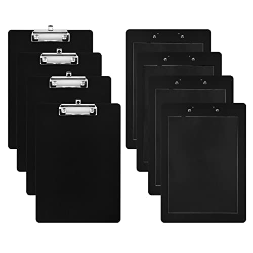 4 Pieces Magnetic Clipboards Black Clip Board with Low Profile Letter Size Clipboards 9X 12.5 Inch Standard Clip Hardboard Magnetic Clipboard for Refrigerator for Office Classroom Home Factory - color: Black