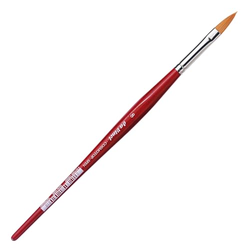 da Vinci Watercolor Series 5584 CosmoTop Spin Paint Brush, Pointed Oval Synthetic with Red Handle, Size 8 (5584-08) - size: Size 8, style: Pointed Oval