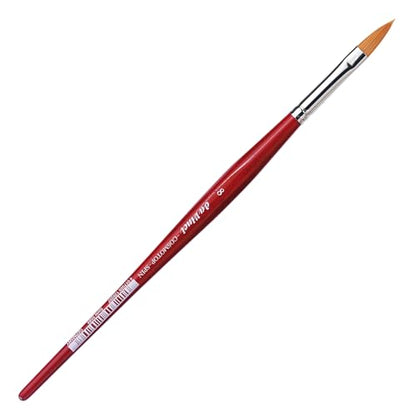da Vinci Watercolor Series 5584 CosmoTop Spin Paint Brush, Pointed Oval Synthetic with Red Handle, Size 8 (5584-08) - size: Size 8, style: Pointed Oval