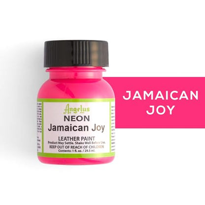 Angelus Neon Leather Paint, 1 oz., Jamaican Joy - color: Jamaican Joy