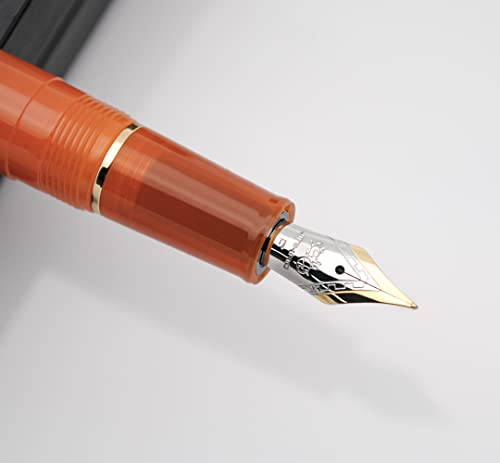JINHAO 82 Fountain Pen with Gold Clip (F Nib 0.5mm, Transparent Brown) - color: Transparent Brown