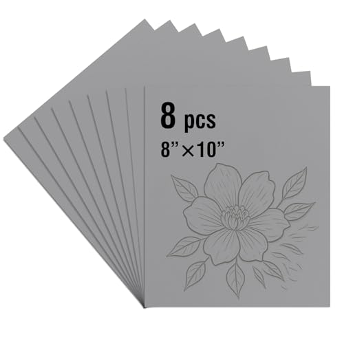 Falling in Art 8 * 10 Linoleum Carving Blocks, 8 Pack Soft Stamp Rubber Blocks for Crafts and Artists Printmaking, Gray,1/8" Thick - color: Gray, size: 8'' x 10'' 8 Pack