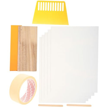 SOLUSTRE Professional Screen Printing Kit with 10pcs Ink Scrapers and Wear-Resistant Squeegees for DIY Silk Screen Printing Crafts at Home