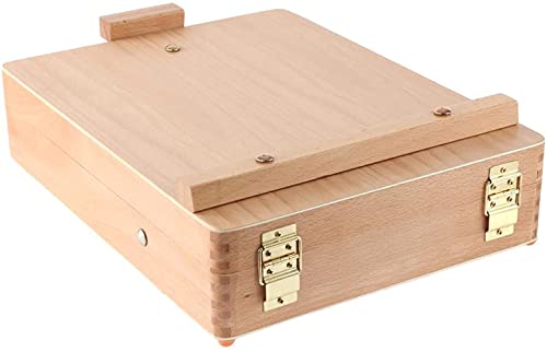 Wooden Table Box Easel and Portable Wooden Artist Easels Storage Case for Drawing Sketching Student Adults Kids Pain