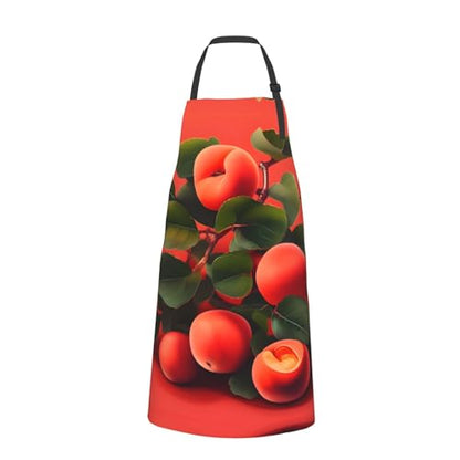 Cartoon heart sun Heavy Duty Waterproof Apron with Pockets for AdultsResistant Grilling, Gardening, Painting - color: Red Apricot
