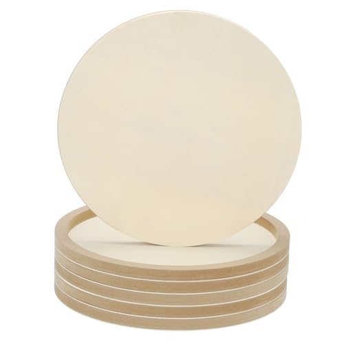 PATIKIL 16" Round Wood Canvas Panels, 6pcs Unfinished Wood Plaque Disc Circle Board for Craft Projects, Art Painting, Carving, Engraving, DIY - size: 16"