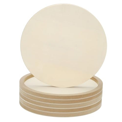PATIKIL 16" Round Wood Canvas Panels, 6pcs Unfinished Wood Plaque Disc Circle Board for Craft Projects, Art Painting, Carving, Engraving, DIY - size: 16"