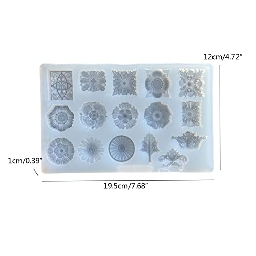 Crystal Epoxy Embossed Flower Pattern Mold Plaster Mold Decoration Silicone Pendant for Craft Silicone Pendant for Resin Casting