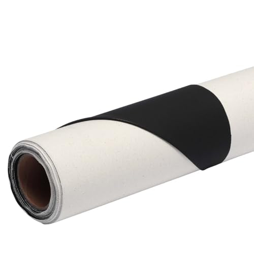 Paramount Black Canvas All-Media Primed Cotton Canvas Roll - 84" x 6 yd - Medium Texture, Unbleached 100% Cotton, Double-Primed with Acid-Free Black Acrylic Gesso - for Acrylics, Oils & Alkyds - size: 84" x 6 yd