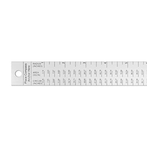 Alumicolor Aluminum Compass 12 inch Ruler Kit Tools for Geometry, Engineering, Drawing and Architecture
